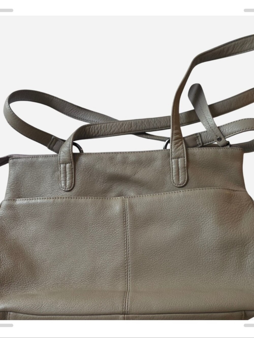 Stone Mountain Taupe Leather Tote Bag - Women